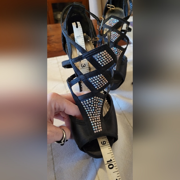 Satin Stilettos with Crystal Embellishments - Picture 13 of 14